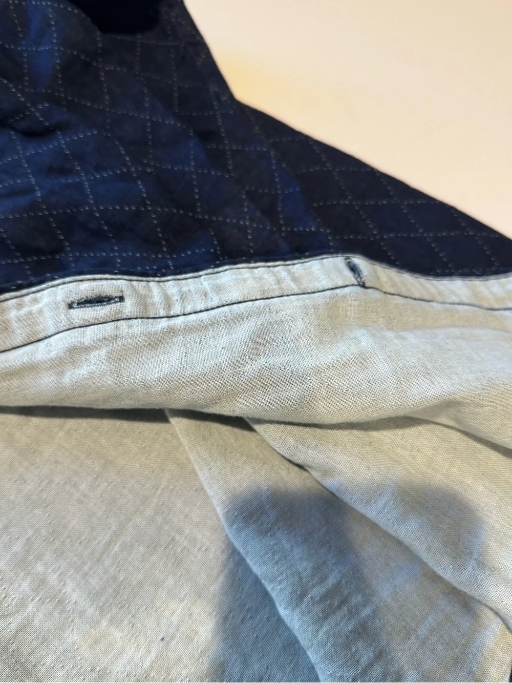 Banana Republic Blue Diamond Quilted look Long Sleeve Shirt Jacket Sz Medium